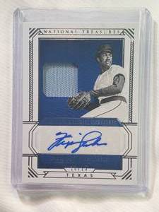 lot 88 image: Fergie Jenkins 2019 Panini National Treasures Autograph Relic No. TMS-FJ, Numbered 1825
