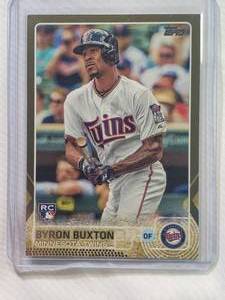 lot 91 image: Byron Buxton Gold Rookie Topps Update Series US25, Numbered 8572015