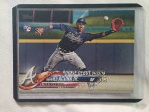lot 92 image: Ronald Acuna Jr.Rookie Debut 2018 Topps US252 Update Series