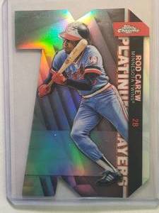 lot 110 image: Rod Carew 2021 Topps Chrome Platinum Players Die Cut Refractor No. CPDC-33