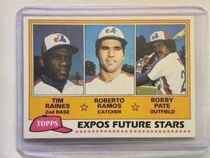 lot 127 image: 1981 Topps Expos Future Stars Tim Raines, Roberto Ramos, Bobby Pate
