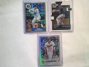 lot 129 image: Lot of 3 Jose Miranda Rookie Inserts Chrome T87C-33, Topps US120 Update Series, Donruss Optic Rated Prospect No. RP-17