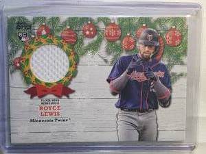 lot 134 image: Royce Lews Rookie Holiday Relic Patch 2022 Topps WRC-RL