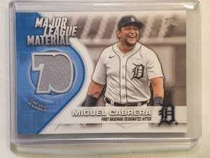 lot 136 image: Miguel Cabrera Relic 2021 Topps Major League Material No. MLM-MC