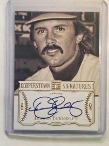 lot 139 image: Dennis Eckersley Hall of Famer 2013 Panini Cooperstown Signatures On Card Auto No. HOF-ECK Numbered 83500