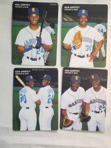 lot 143 image: Lot of 4 Ken Griffey Father and Son 1991 Mothers Cookies