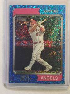 lot 145 image: Mike Trout 2023 Topps Blue Pulsar Refractor No. 5