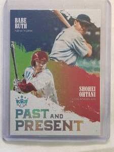 lot 162 image: Shohei Ohtani Rookie with Babe Ruth 2018 Diamond Kings Past and Present No. PP10