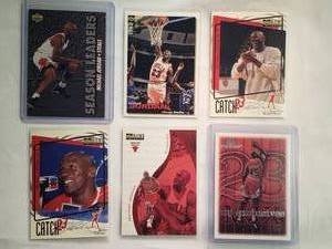 lot 182 image: Lot of 6 Michael Jordan Cards