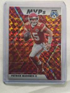 lot 191 image: Patrick Mahomes 2020 Panini Mosaic MVP Reactive Orange Prizm No. 297