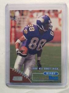 lot 212 image: Randy Moss Rookie 1998 Topps NFL Draft Pick No. 189