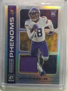 lot 213 image: Justin Jefferson Rookie 2020 Donruss Optic Rookie Phenoms Relic No. RP-13