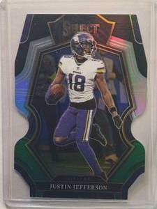 lot 219 image: Justin Jefferson 2022 Panini Select Die Cut Prizm No. 163