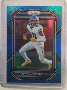 lot 220 image: Justin Jefferson 2022 Panini Blue SP Prizm No. 190
