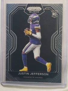 lot 221 image: Justin Jefferson Rookie 2020 Panini Chronicles Black Prizm No. PB-9