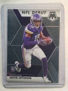 lot 239 image: Justin Jefferson Rookie 2020 Panini Mosaic NFL Debut No. 270