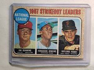 lot 254 image: 1967 National League Strikeout Leaders Jim Bunning, Ferguson Jenkins, Gaylord Perry No. 11
