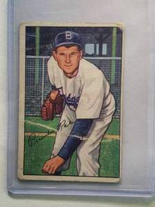 lot 257 image: Preacher Roe No. 168 in the 1952 Series Bowman Gum Division