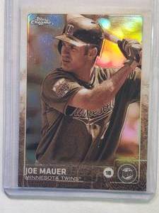 lot 267 image: Joe Mauer 2015 Topps Chrome Sepia Refractor Chrome 4