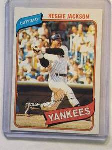lot 276 image: Reggie Jackson 1980 Topps No. 600