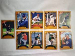 lot 278 image: Lot of 9 2002 Topps Prospects Error Cards, No Names on Front of Card