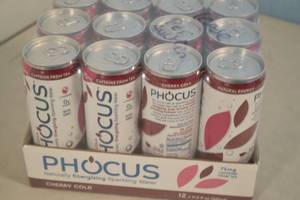 lot 1 image: Phocus Naturally Energizing Sparkling Water 12-Pack Cherry Cola Flavor