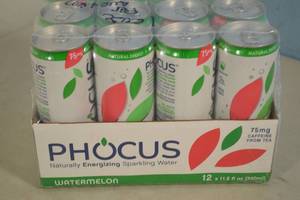 lot 2 image: Phocus Naturally Energizing Sparkling Water 12-Pack Watermelon Flavor