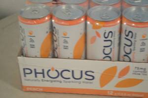 lot 4 image: Phocus Naturally Energizing Sparkling Water 12-Pack Peach Flavor