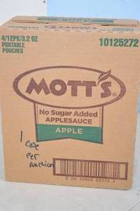 lot 36 image: Case of Motts No Sugar Added Apple Sauce 4 12-Packs