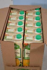 lot 43 image: Case of Pacfic Foods Organic Low Sodium Vegetable Broth 12ct