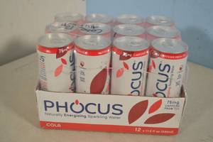 lot 57 image: Phocus Naturally Energizing Sparkling Water 12-Pack Cola Flavor