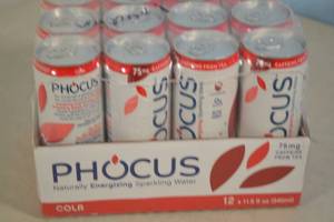 lot 90 image: Phocus Naturally Energizing Sparkling Water 12-Pack Cola Flavor
