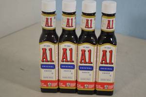 lot 110 image: 4 Bottles of A1 Steak Sauce Best By 62025