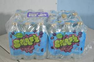 lot 144 image: Splash Blast Water Beverage 24 Half-Liter Multipack 4 Six Packs with Electrolytes Acai Grape Flavor