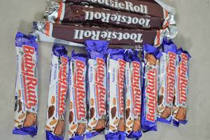 lot 223 image: 9ct Baby Ruth Chocolate Candy Bar  3ct Tootsie Roll