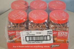 lot 8 image: 6-Pack Fisher Oven Roasted Mammoth Pecans Sea Salt Flavor