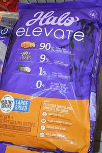 lot 290 image: Halo Elevate Large Breed Dog Food Chicken  Ancient Grains Recipe