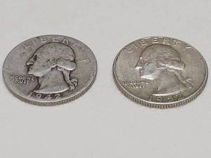 1942 & 1952 Silver quarters