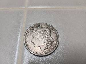 1921 Morgan Silver Dollar Holed