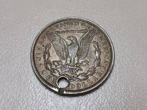 1921 Morgan Silver Dollar Holed