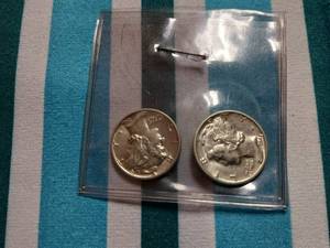(2) 1944 Silver Mercury Dimes
