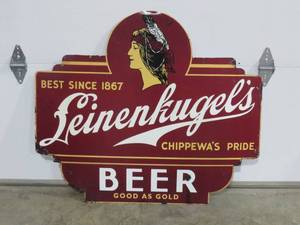 LeinenKugels Large Beer Tin Sign - 41W x 35H
