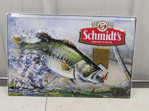 Schmidts Beer Bass Tin Sign - 12x18