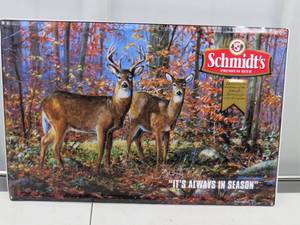 Schmidts Beer White Tail Deer Tin Sign - 12x18