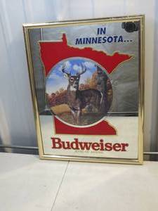 Budweiser Minnesota White Tail Mirror - 14 x 18