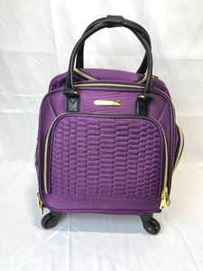 lot 7 image: Aimee Kastenberg Purple Rolling Travel  Flight Bag (12.5 Wide x 17 Tall)