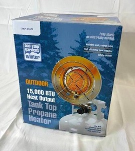 lot 9 image: Outdoor 15,000 BTU heat Output Tank Top Propane Heater