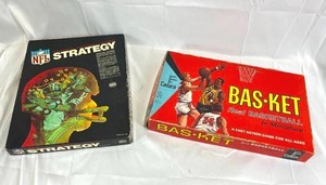 lot 54 image: Vintage Tudor NFL Strategy Game (Model 100) and Vintage Cadaco Real Basketball Game