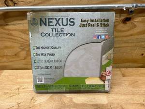 lot 85 image: ACHIM Nexus Classic White 12 in. x 12 in. Peel and Stick Stone Vinyl Tile (20 sq. ft.  case)
