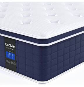 lot 14 image: COOLVIE 14 Inch King Size Mattress, Medium Feel Hybrid King Mattress in a Box, 4 Layer Premium Foam with Pocket Springs for Motion Isolation and Pressure Relieving